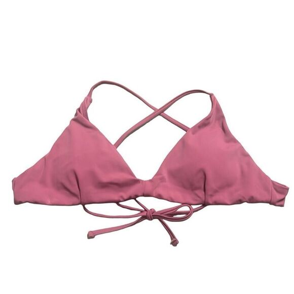 Andie The Elwood Bikini Top Mulberry Pink Swimwear Tie Neck Adjustable Large NWT - Picture 1 of 7